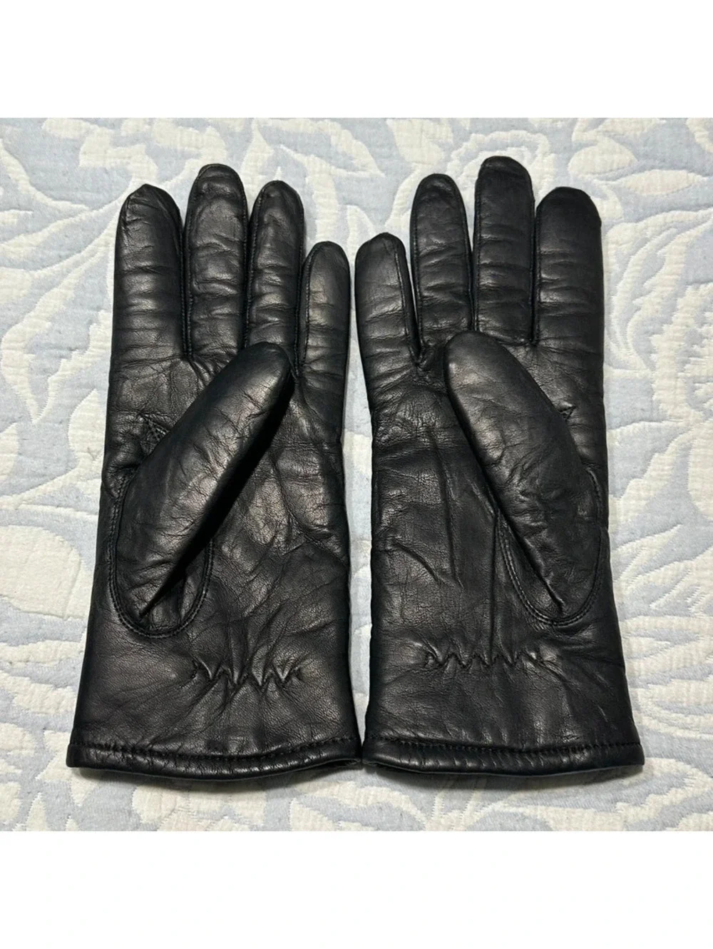 Vintage Bob Allen Black Leather Hunting Gloves - Made in Taiwan